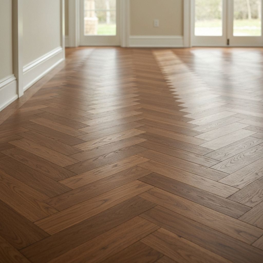 Herringbone walnut flooring